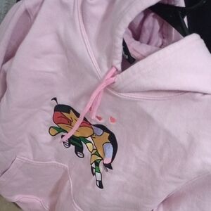 Pink Kids Hoodie with Cartoon Print
